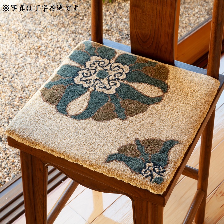 色をお選びいただけます　鍋島緞通[手刺繍]対角中心柄 50×50cm：C106-007_イメージ2