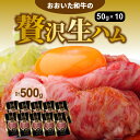 【ふるさと納税】生ハム 500g 50g × 10パック おおいた 和牛 黒毛和牛 国産 牛肉 大分県産 小分け A4 A5 等級 もも肉 お取り寄せ グルメ 牛のにぎり おつまみ サラダ パーティ 家飲み お土産 手土産 おうちグルメ 送料無料 冷凍