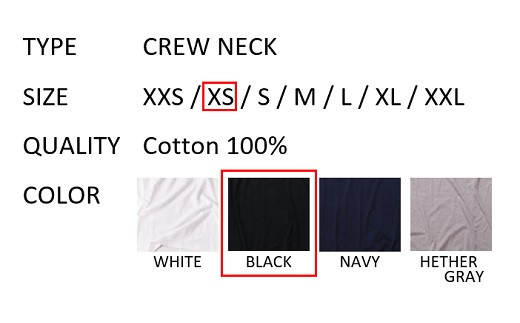 【XSサイズ】 EIJI T−SHIRT クルーネック ブラック _SM14-2 ｜ 服 Tシャツ ティーシャツ 国産 日本製 大阪府 阪南市