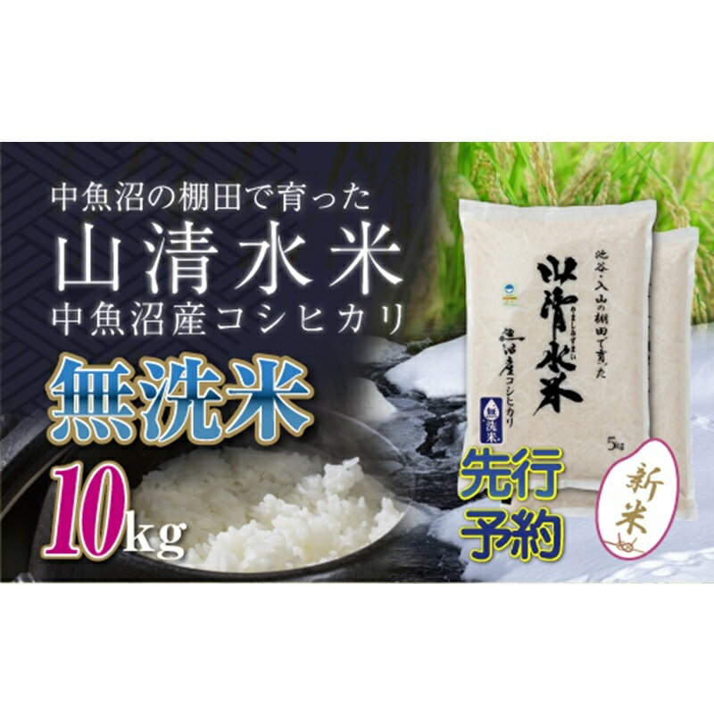 【ふるさと納税】【令和8年産 先行予約】新潟県魚沼産コシヒカリ「山清水米」無洗米10kg　お届け：2026年10月10日から、順次発送します。