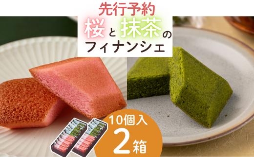 【先行予約3/31迄】【春限定3/30】お菓子処たかはし「桜と抹茶のフィナンシェ」20個（10個入り×2箱）