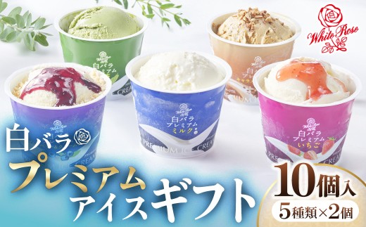 【大山乳業】白バラプレミアムアイスギフト10個入り（大山乳業 詰め合わせ カップアイス ミルク 抹茶 キャラメル ナッツ いちご ブルーベリー クリームチーズ スイーツ 食べ比べ アイスクリーム 人気 倉吉 倉吉市）