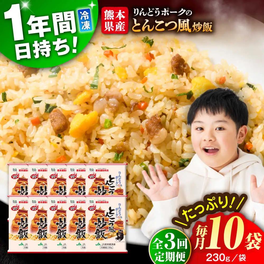 全3回定期便 熊本県産 こだわり炒飯 りんどうポークのとんこつ風 炒飯 (230g×10) BHCS031