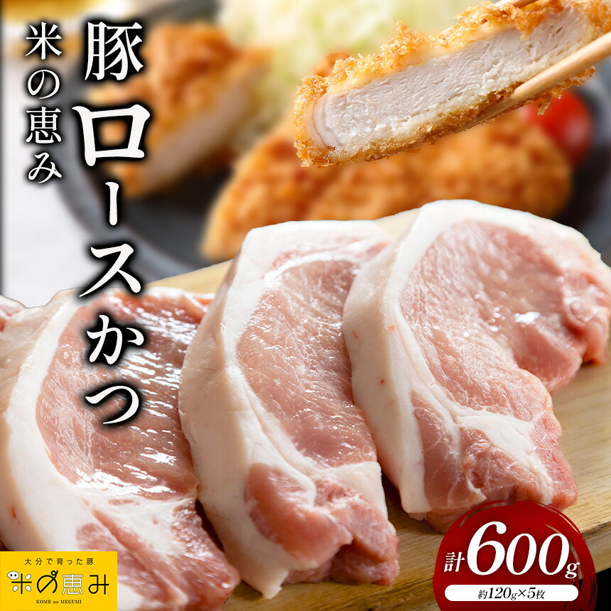 【ふるさと納税】「米の恵み」 豚ロースかつ 約120g×5枚 | お肉 肉 おにく にく 豚 豚肉 ロース ブランド豚 ロースかつ とんかつ トンカツ 惣菜 おかず 冷凍 国産 大分県産 九州産 大分県 中津市 送料無料