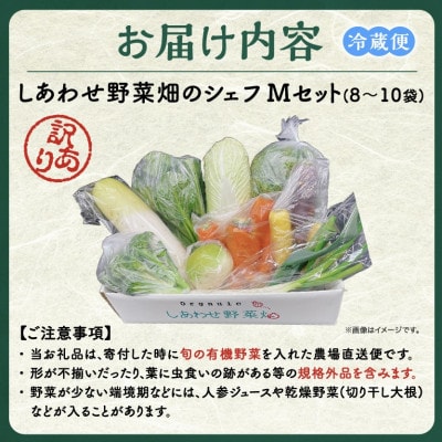 【毎月定期便】しあわせ野菜畑のシェフMセット　(訳あり規格外の有機野菜を一部使用)全6回【配送不可地域：離島・北海道・沖縄県・四国・九州】