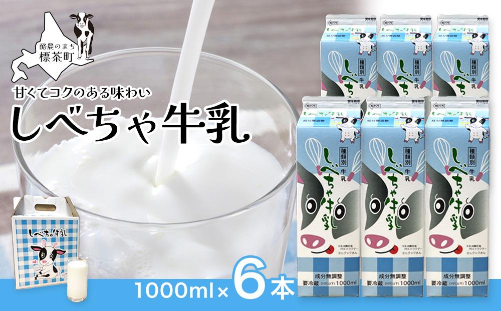 北海道　しべちゃ牛乳（1000ml）×6本【 牛乳 ミルク 飲料 新鮮 ドリンク 国産 無添加 健康 標茶町 北海道 】 016641_AM013