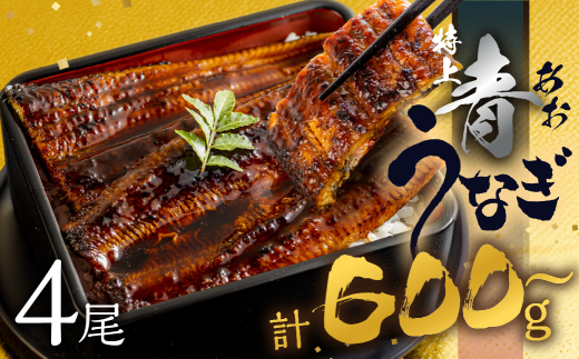 【土用の丑の日お届け/冷凍】厳選 高級 青うなぎ 4尾 蒲焼 600g