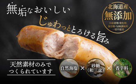 【定期便：6回】【ご自宅用】北海道産放牧豚 無添加ウインナーセット【120030】
