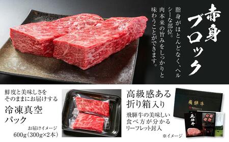 飛騨牛 赤身 ブロック[塊] 600ｇ（300ｇ×2） 真空パック | お肉  黒毛和牛 ブランド ローストビーフ ステーキ 焼肉 焼き肉  BBQ 赤身 人気 おすすめ 【飛騨高山ミート MZ021