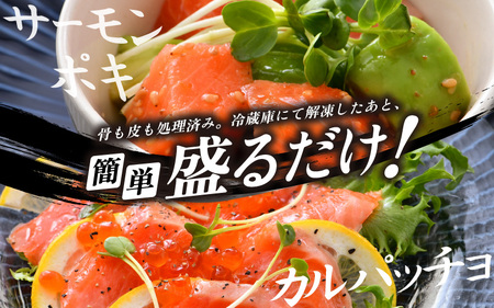 【6ヶ月連続お届け】ふくいサーモン 1kg 真空冷凍 100g× 10パック × 6回【サーモン 鮭 刺身 さけ サケ さかな 魚 人気 海鮮 海鮮食品 小分け お刺身用 生食用 生食可 低脂肪 低カ