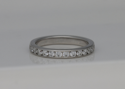 PT999鍛造リング　ハーフエタニティダイヤ14石0.44ct　9000488347