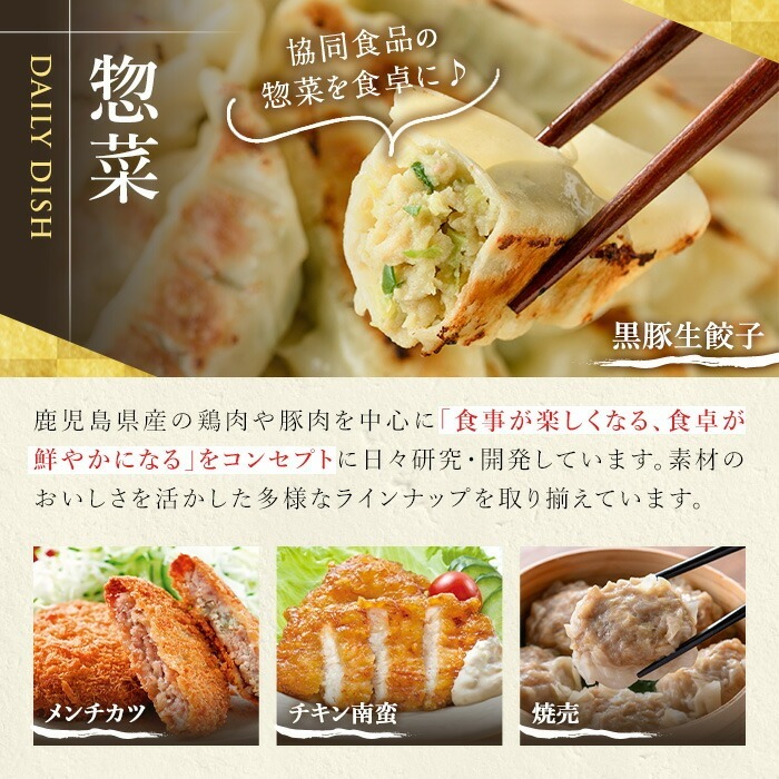 鹿児島黒豚の生餃子(12個×20P・計240個) 黒豚 国産 野菜 おかず おつまみ ぎょうざ ギョウザ 惣菜 冷凍 おかず 弁当 小分け【鹿児島協同食品】【A-1857H】