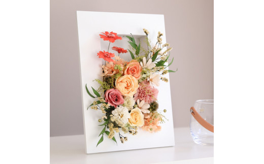 プリザーブドフラワー パメラ（ホワイト×オレンジ）