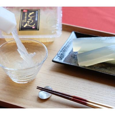 ふるさと納税 静岡市 突いて食べるところてん(たれ・突き棒付き)16食セット　伊豆産天草100%ところてん