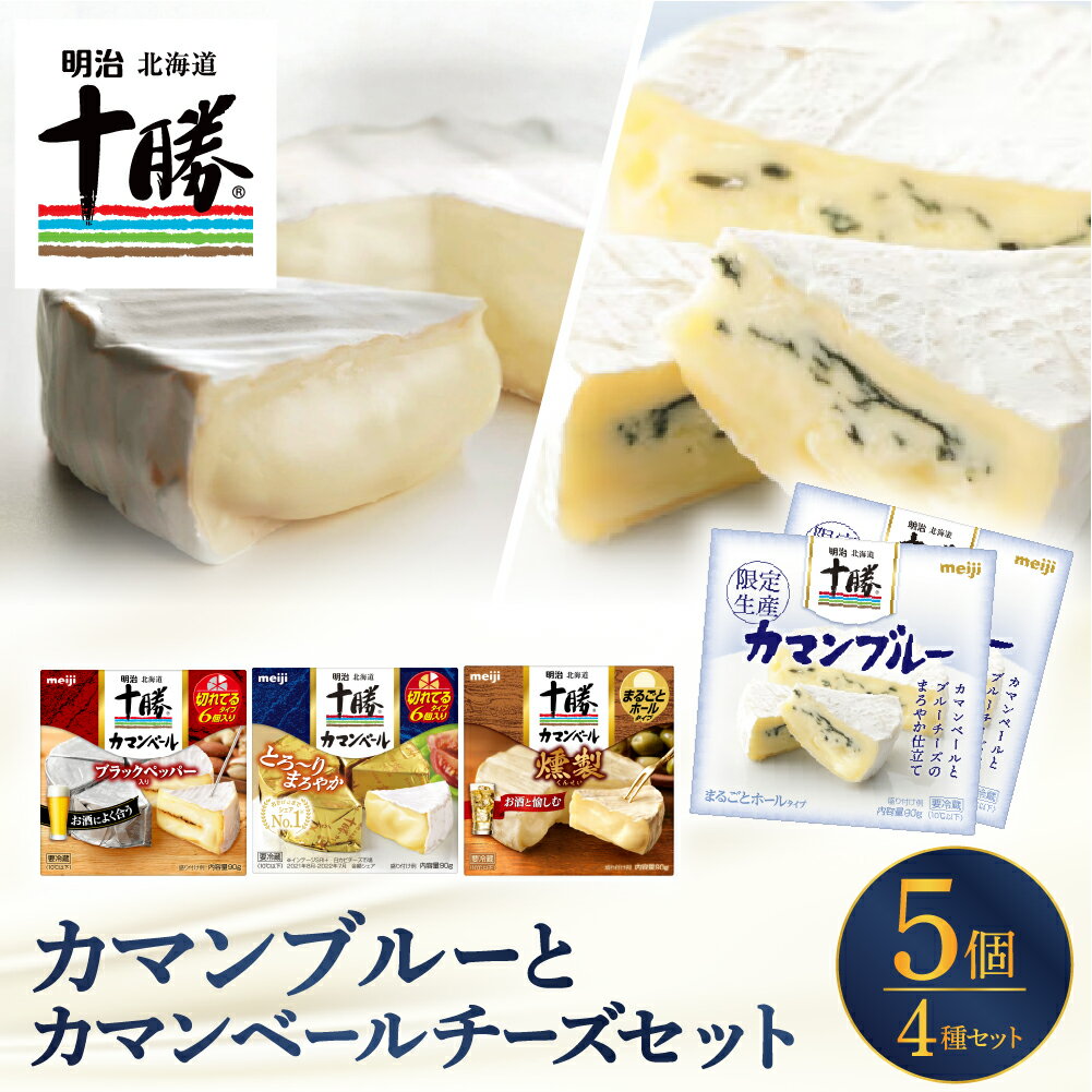 【ふるさと納税】 明治 北海道 十勝 カマンブルーセット 4種 計5個 チーズ cheese 乳製品 カンベールチーズ カマンベール ブラックペッパー 燻製 切れてる ナチュラルチーズ おつまみ つまみ 食べ比べ アソート 詰め合わせ 国産 北海道産 meiji めいじ 芽室町