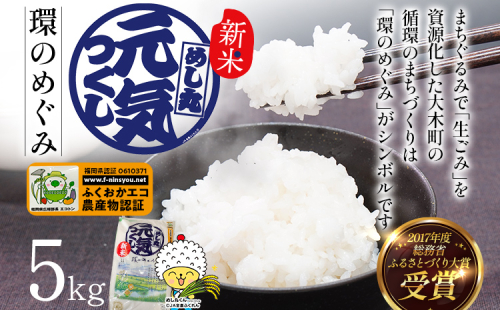 令和7年度米 特別栽培米「環のめぐみ」　精米5kg　AI001-1