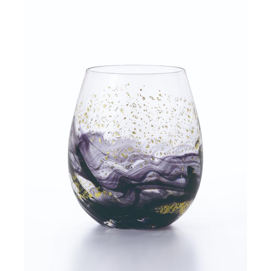 ＜津軽びいどろ＞ねぶたあかり ロックグラス sumi