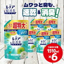 【ふるさと納税】P＆G レノア超消臭1weekみずみずしく香るフレッシュグリーンの香り詰替用超特大 1ケースお届け/柔軟剤 レノア 速乾消臭 超消臭 新サイズ 1510ml×6 フレッシュグリーン ベタつきブロック 夜干し つめかえ用 約4.7か月分 超特大 P＆G高崎工場 高崎市