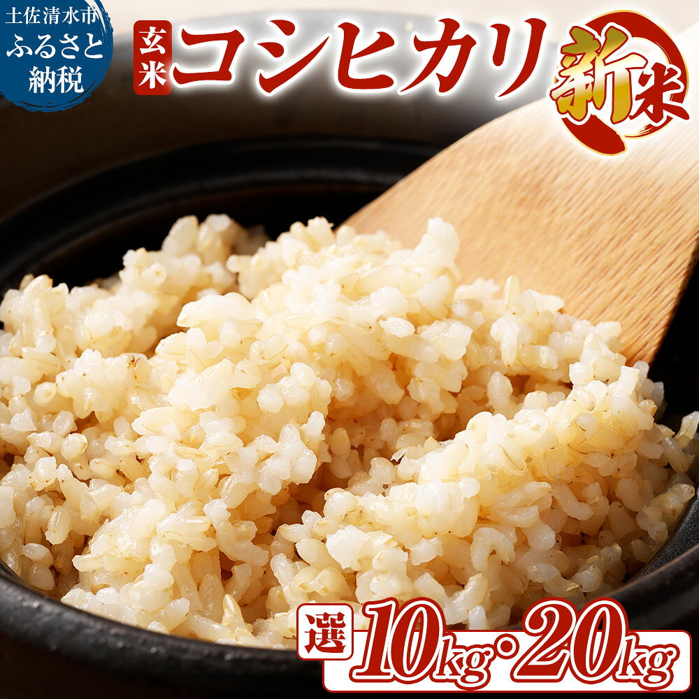 【ふるさと納税】令和8年産 新米 コシヒカリ 玄米 10kg 20kg お米 健康食品 10000g 10キロ 20キロ おこめ 米 こめ ごはん 飯 こしひかり ブランド米 おいしい 常温 国産 送料無料 高知県 土佐清水市 故郷納税 返礼品 高知 【R01736】