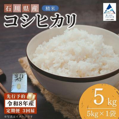 ふるさと納税 小松市 【先行予約】【3ヶ月定期便】令和8年産 石川県産コシヒカリ 精米 計5kg(5kg×1袋)×3回便