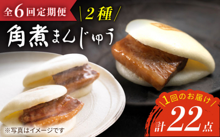 【6回定期便】【W角煮まん祭DX】角煮まんじゅう（12個）＆大とろ角煮まんじゅう（10個）×6回定期便＜岩崎本舗＞ [CFE036]