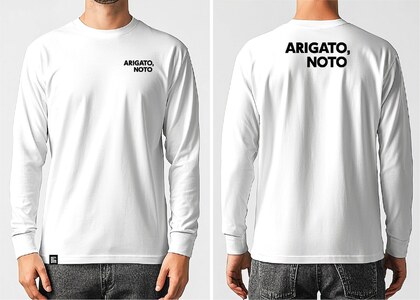 GIFT「ARIGATO」ロンTセット白 L wa116-017