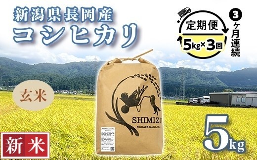 
                  N5-8G053【3ヶ月連続お届け】新潟県長岡産コシヒカリ玄米5kg
                
