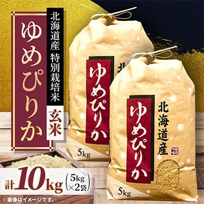 ふるさと納税 長沼町 特別栽培米 北海道産 ゆめぴりか10kg( 5kg×2袋)玄米!　特A