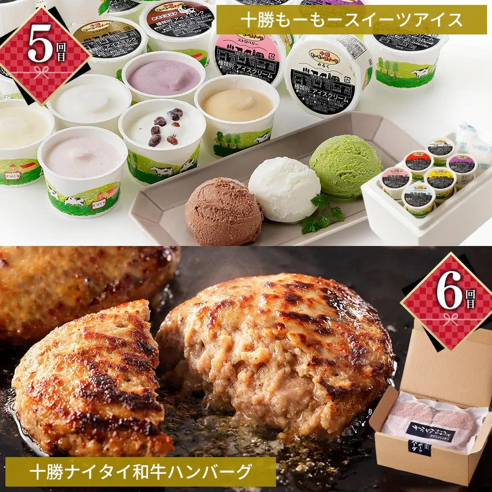 かみしほろ特選 6ヵ月 定期便 Bコース 6回定期便 生産者横断型定期便 国産 北海道 人気 おすすめ アイスクリーム 肉 牛肉 赤身 ステーキ バター チーズ ハンバーグ パン 餃子 冷凍