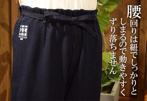 武州の藍染め 刺し子作務衣 LLサイズ 上下セット 作業着 室内着 さむえ ファッション 衣料 おしゃれ 服 シンプル ポケット付き ゴム 衣類 服 埼玉県 羽生市