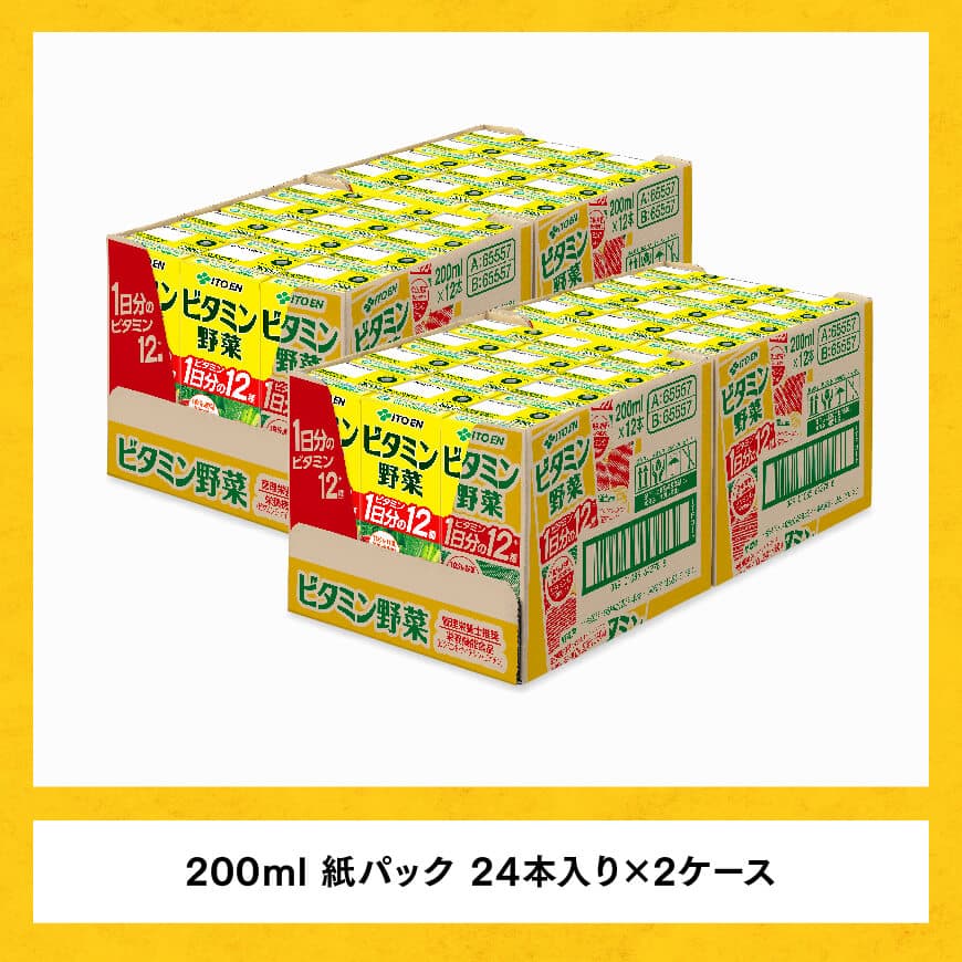 伊藤園 栄養機能食品ビタミン野菜（紙パック）200ml×48本【3ヶ月定期便】 【伊藤園 飲料類 野菜ジュース ミックスジュース 健康 飲みもの】