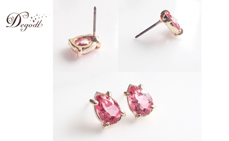Degodd デゴッド　ピンクトパーズ　ドロップピアス  天然石ピアス ピアス　天然石アクセサリー　ピンク　揺れないピアス　小振りピアス　アクセサリー　レディースアクセサリー　ジュエリー　ニッケルフリ