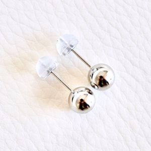 【ジュエリー】Pt900 プラチナ 地金 シンプル ボール ピアス (6mm) 保証書付 KO-0032 242-010-a