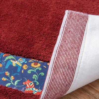 ふるさと納税 海南市 北欧の「幸せを運ぶ馬」ダーラヘスト柄のキッチンマット　ワインレッド(縦50cm×横240cm) |  | 02