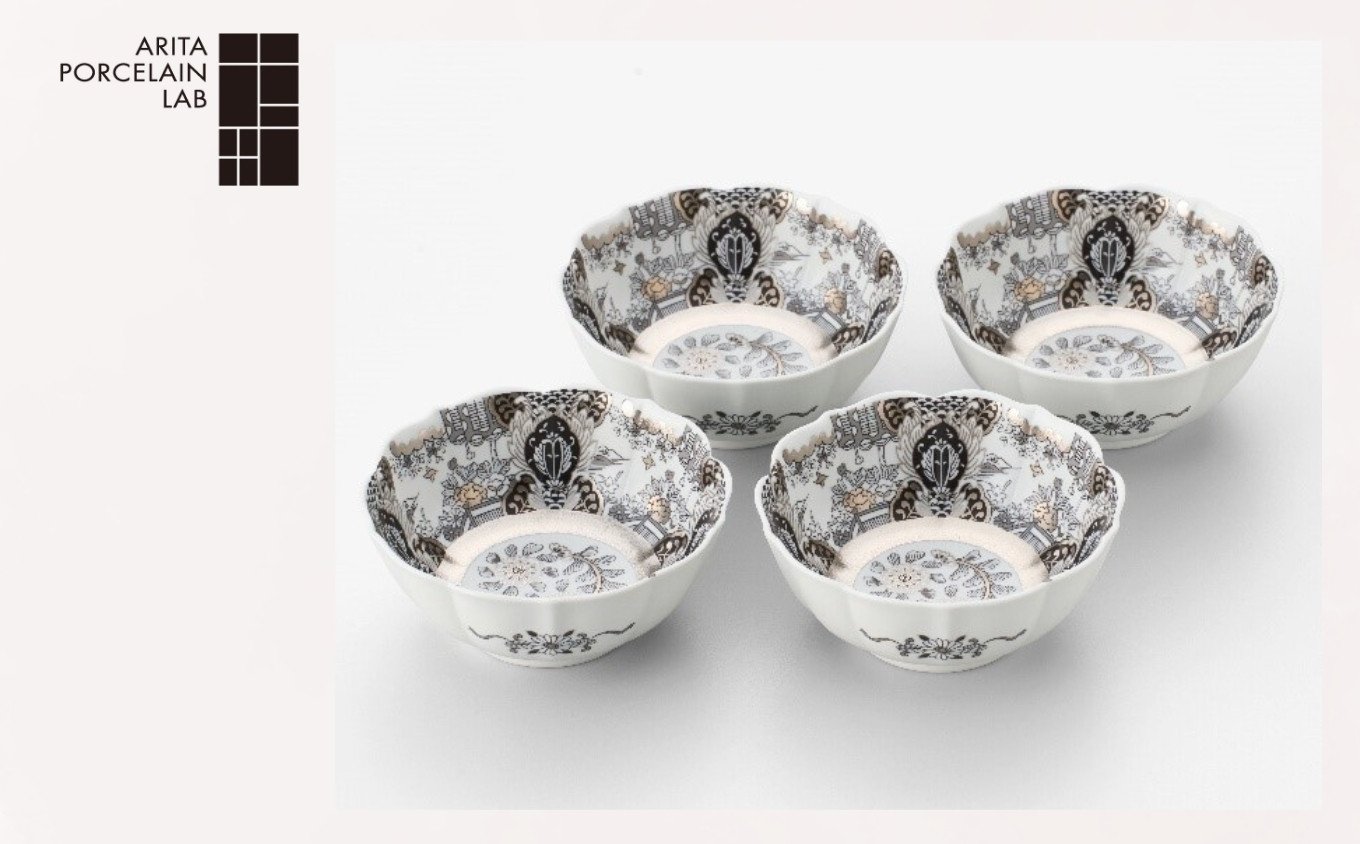 
                  【有田焼/ARITA PORCELAIN LAB(アリタポーセリンラボ)】JAPAN SNOW 元禄みやび・小鉢4個セット［A0178-0013］
                