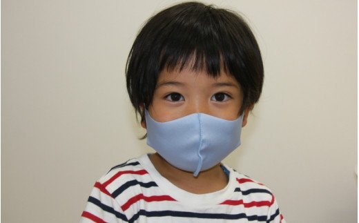 フィット感抜群！水着素材のクロッツマスク2枚ブルー系【子ども用】XXS_1556R-02