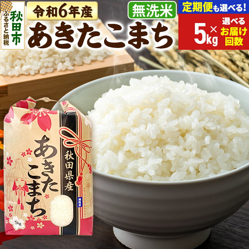 【ふるさと納税】米 令和6年産 あきたこまち 5kg【無洗米】【選べるお届け回数(定期便)】秋田県産 こまちライン