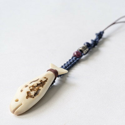 【ふるさと納税】鹿角魚ストラップ(青)計1個【配送不可地域：離島・沖縄県】【1672131】