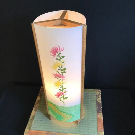 着物生地で作ったおしゃれな行灯（あんどん） 花三様 099H821_イメージ2