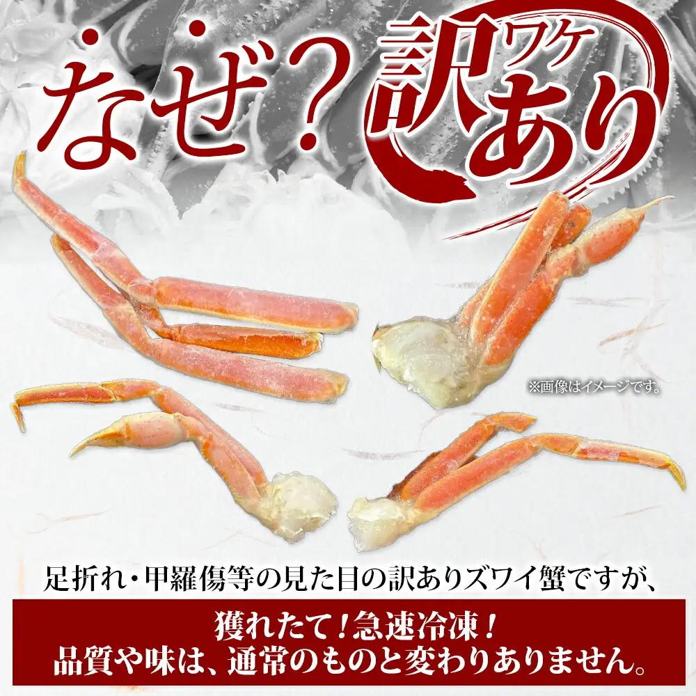 訳あり ズワイガニ ボイル 計1kg 数量限定 カニ 蟹 かに 北海道 3581