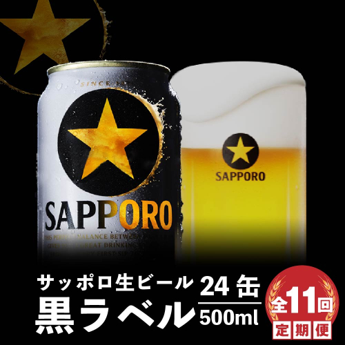 『定期便：全11回』黒ラベル500ml×24本【300050313911】