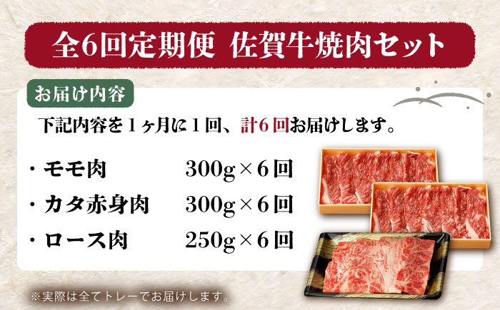 【全6回定期便】佐賀牛 焼肉セット（モモ/カタ赤身/肩ロース） 【吉祥】 [HCW010]