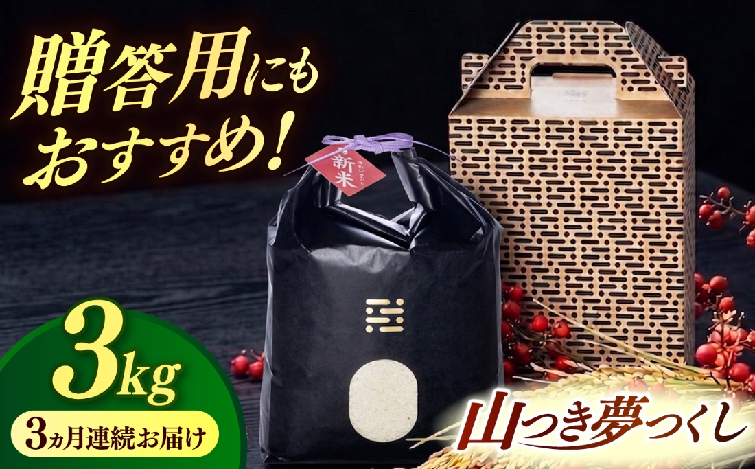 【全3回定期便】 農薬 を使わずに育てた 山つき   夢つくし 3kg【築上町】 / itoshimacco / 株式会社やました[ABEX010]