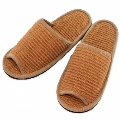 【ふるさと納税】スリッパ インドコットンLサイズ ブラウン つま先滑り止め付き【1676596】