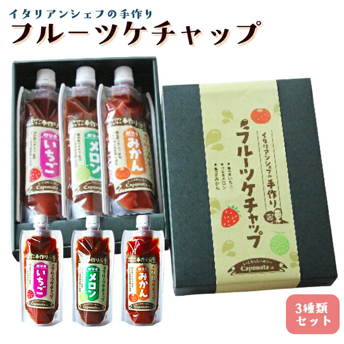 【ふるさと納税】【フルーツケチャップ】苺、メロン、みかんの3種類セットレシピ付き ／ 自家製ケチャップ いちごケチャップ メロンケチャップ みかんケチャップ 送料無料 埼玉県 No.247