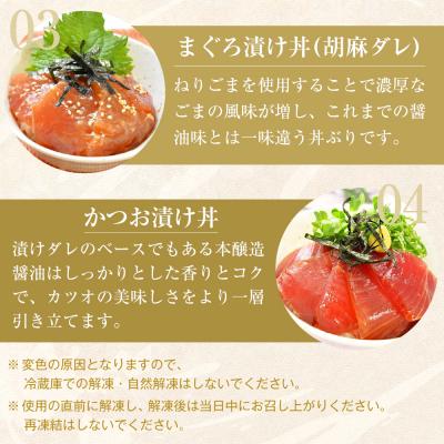 ふるさと納税 徳島市 漬け丼 ねぎとろ丼4種 計10食(まぐろ漬け かつお漬け びんちょうまぐろ)【FW002】 |  | 03