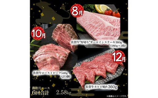 T31x1 佐賀牛 厳選！6回定期便 偶数月コース 【2月・4月・6月・8月・10月・12月発送】 佐賀牛 ブランド牛 国産牛 牛肉 肉 赤身 赤身肉 佐賀県 太良町