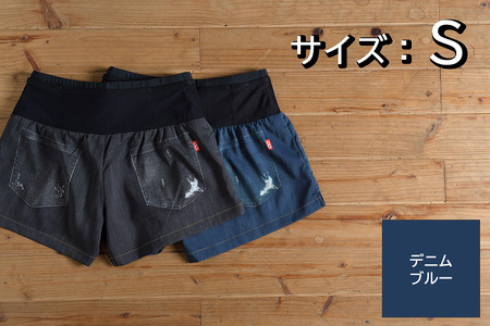R×L（アールエル） WILD DRY DENIM V ランニングパンツ PM6ポケット ベリーショート（レディース）デニムブルー Sサイズ
