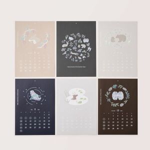 [磯 優子/Yuko Iso]オリジナルデザイン 版画カレンダー(A4サイズ)×1枚【1681578】