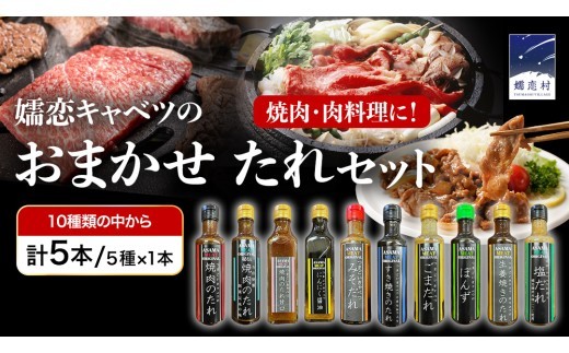 【訳あり】 肉料理のタレ おまかせ 5本 詰め合わせ 調味料 国産 加工品 万能調味料 人気 焼き肉 タレ おすすめ 特製たれ 食べ比べ バーベキュー キャンプ おすそ分け [AH059tu]